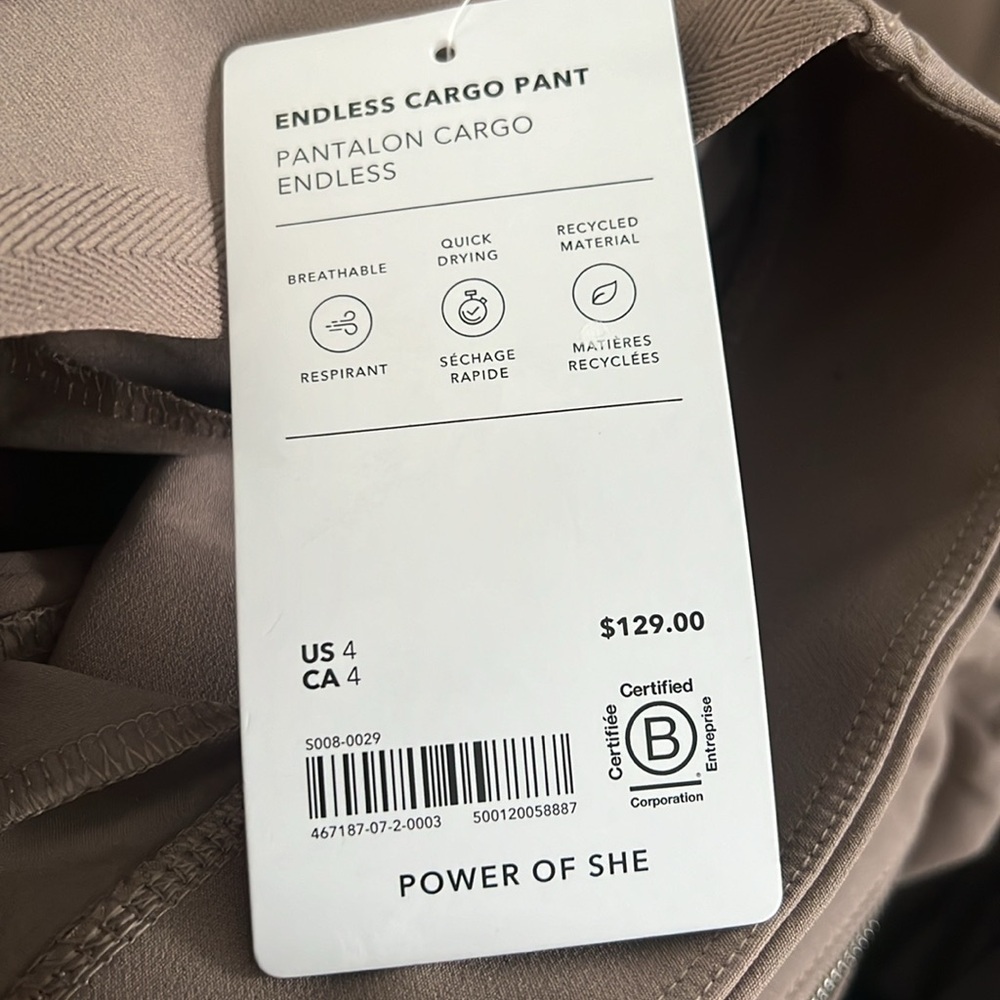 NWT-Athleta Endless Cargo Pant, Size 4 & 10 - Picture 9 of 10